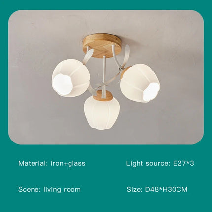 Plafonnier floral nordique au design romantique pour intérieur élégant — LZ4X7P9