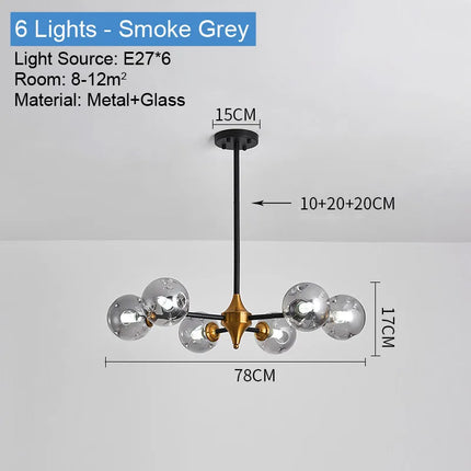 Plafonnier LED suspendu boule en verre design moderne — LZ4X9T2