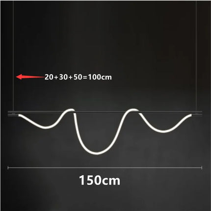 Lustre LED moderne à tuyau long minimaliste pour bar — LZ4P9XJ