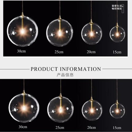 Lustre suspension en verre transparent style nordique pour intérieur — LZ4Q9T2