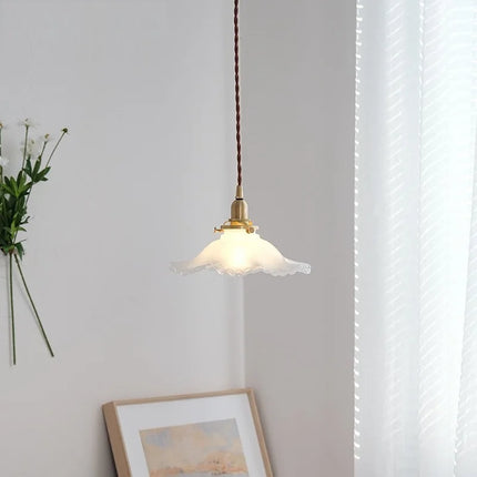 Suspension vintage en verre et laiton style nordique — LZ4X9M