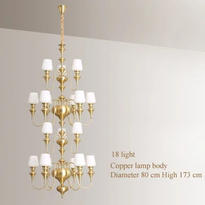 Lustre en cuivre avec abat-jour en verre moderne et élégant — LZ4X9P