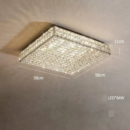 Plafonnier LED carré cristal style art déco moderne élégant — LZ4X9T2