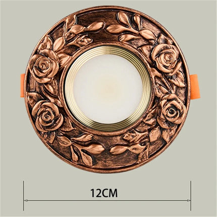 Plafonnier LED industriel rétro en résine bronze œil de vache intégré — LZ4X9P2
