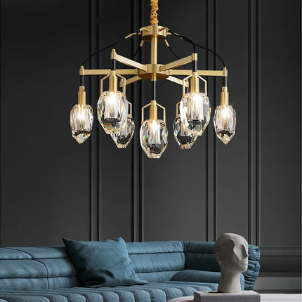 Lustre moderne en cristal avec abat-jour fantaisie — LZ4X9QJ