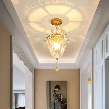 Lustre moderne en cristal doré pour intérieur lumineux — LZ4X9T2