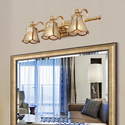 Applique murale dorée à deux têtes en verre — LZ4X9P7