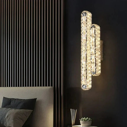 applique murale led ovale moderne en cristal pour décoration intérieure