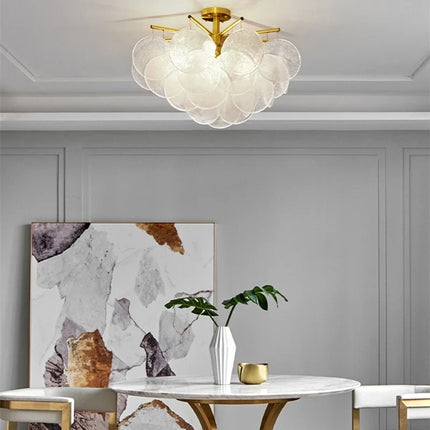 Lustre en verre avec carillons éoliens au design romantique — LZ4XJ9