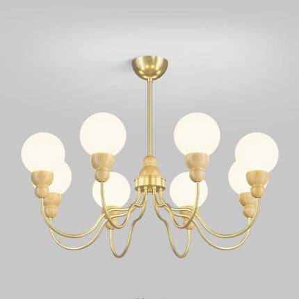 Suspension rétro en verre et bois pour intérieur élégant — LZ4M9Q2F