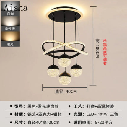Lustre LED moderne pour décoration intérieure élégante et luxueuse — LZ4T9QW