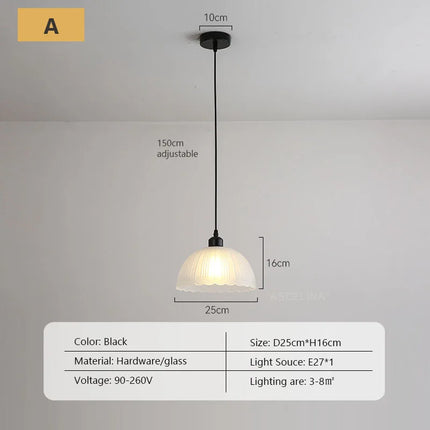 Suspension en verre au design nordique pour intérieur moderne — LZ4X9P