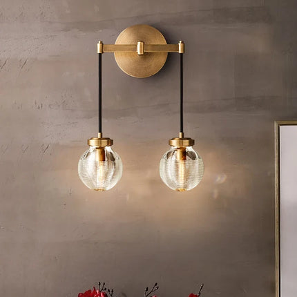 Applique murale moderne en cuivre et cristal pour intérieur raffiné — LZ4X9P2