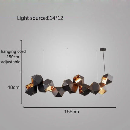 Suspension LED cube au style art déco universel — LZ4X9P
