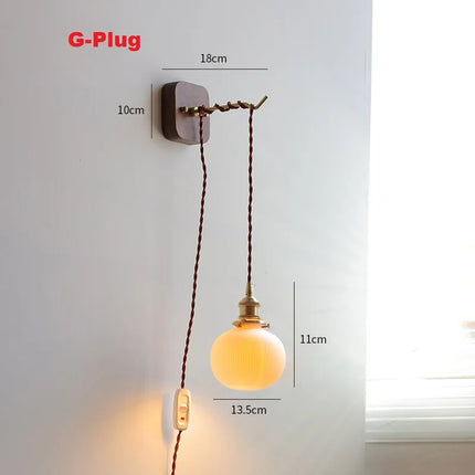 applique murale led moderne en bois de noyer nordique wabi-sabi