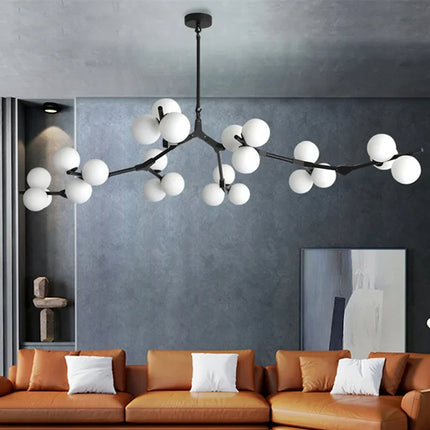 Lustre en verre avec branches et boules lumineuses décoratives — LZ4X9P