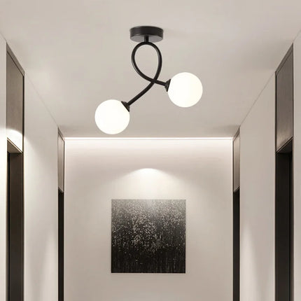 Plafonnier en verre noir pour couloir, balcon et entrée — LZ4X9M