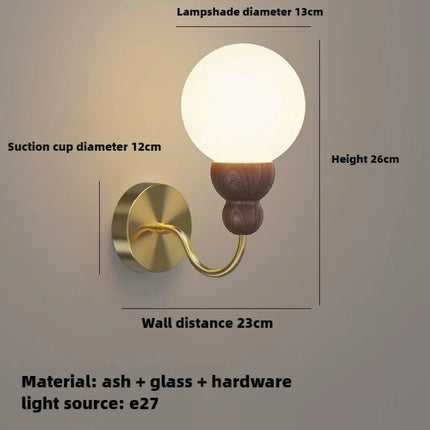 Suspension rétro en verre et bois pour intérieur élégant — LZ4M9Q2F
