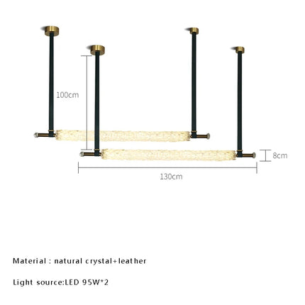 Suspension en cristal naturel avec ceinture en cuir — LZ4G7XQ