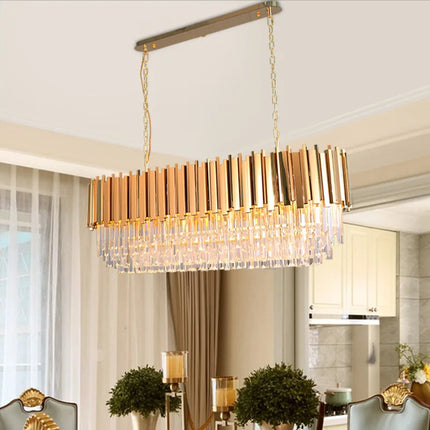 Lustre moderne double couche en cristal K9 — LZ4P7X9