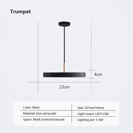 suspension led moderne lumière disque suspendus décoration luminaire lustre