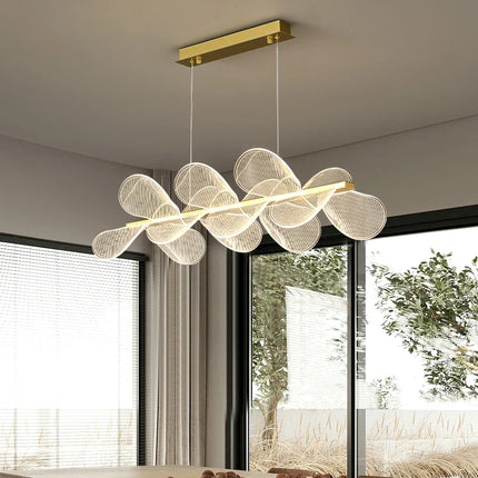 Suspension LED moderne à intensité variable avec anneau doré — LZ4X9P2