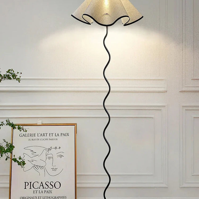 lampadaire moderne en tissu à motif floral nordique