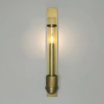 Applique murale en acier inoxydable avec tube en verre — LZ4X9P2