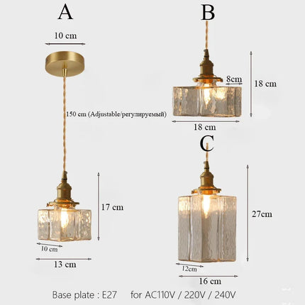 Lustre suspension japonais en verre avec éclairage LED minimaliste — LZ4P9XQ