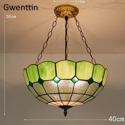 Suspension en verre teinté style Tiffany pour décoration intérieure — LZQ7M2