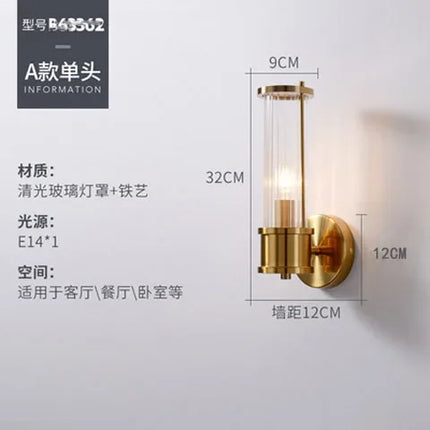 Applique murale LED moderne en cristal doré luxe — LZ3F9XQ