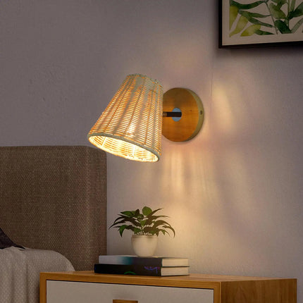 Applique murale en rotin naturel pour intérieur — LZ4X9P2