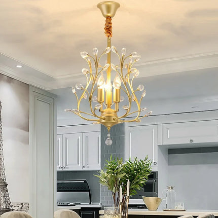Lustre vintage en cristal à quatre branches pour éclairage élégant — LZ4D9X