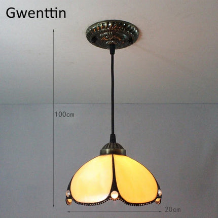 Lustre suspension en verre teinté style Tiffany pour intérieur — LZ4X9M