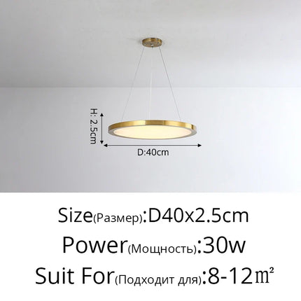 Lustre suspension doré style nordique pour salon et hôtel — LZ4D7X9