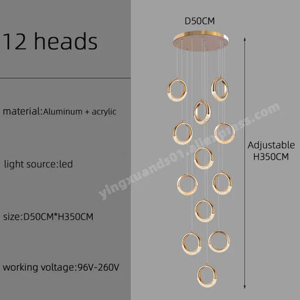 lustre à led design moderne pour éclairage suspendu élégant