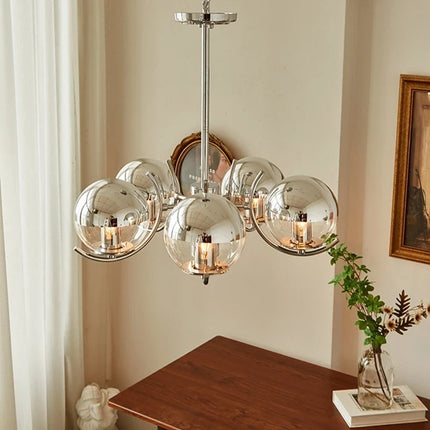 Lustre LED design en verre et chrome pour décoration intérieure — LZ4X9M