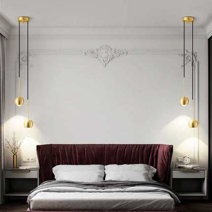 Suspension lustre cuivre simple avec spot lumineux d’ambiance — LZ4X9T2