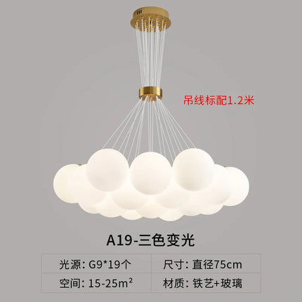 Lustre LED nordique forme planètes en boule de verre lunaire — LZ4X9T2