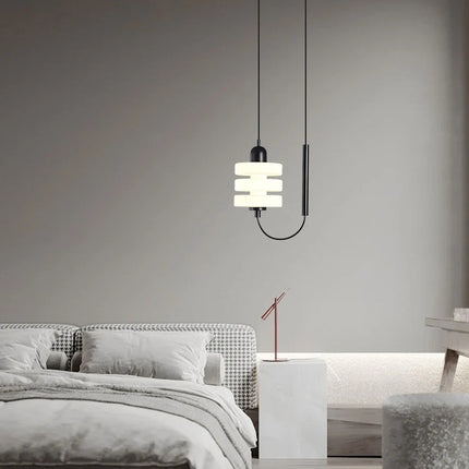 Lustre suspension en verre noir et blanc au design moderne élégant — LZ4QJ7