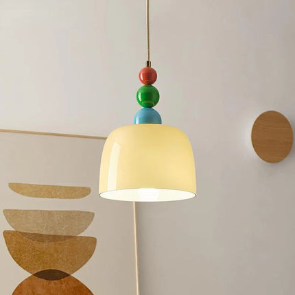 Lustre en bois et verre avec LED intégrée pour bar maison — LZ4X9P2