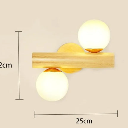 Lustre japonais en bois avec abat-jour en verre pour décoration intérieure — LZ4X9M