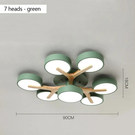 Lustre suspension en bois lumineux style nordique pour intérieur — LZ4X9T