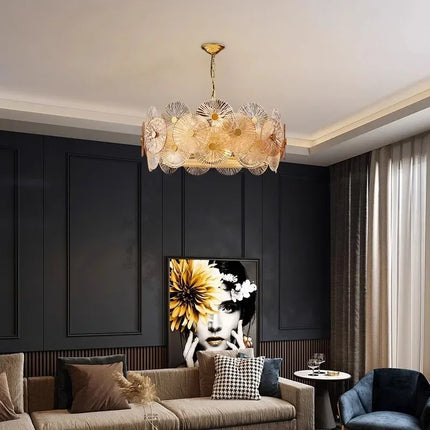 Lustre en verre moderne avec éclairage LED élégant — LZ4D7Q9