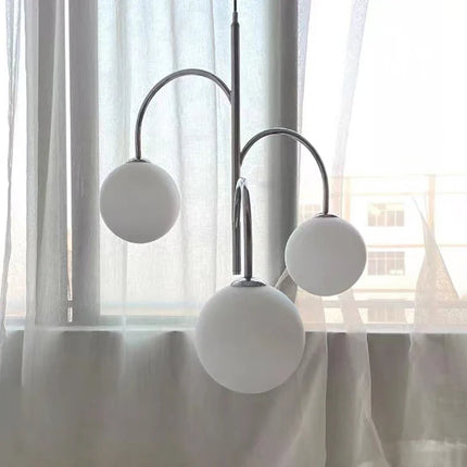 Lustre suspension boule en verre style scandinave avec câble — LZ4X9M
