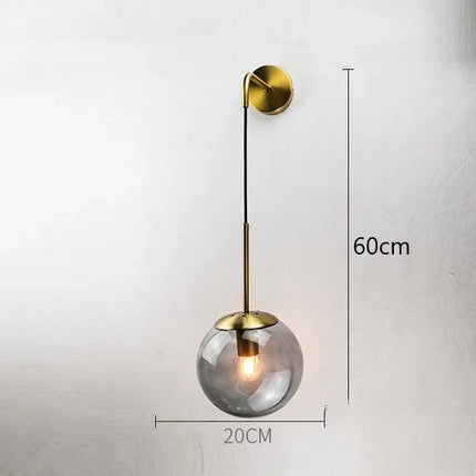 Applique murale rétro en verre au design nordique lumineux — LZ4X9T2