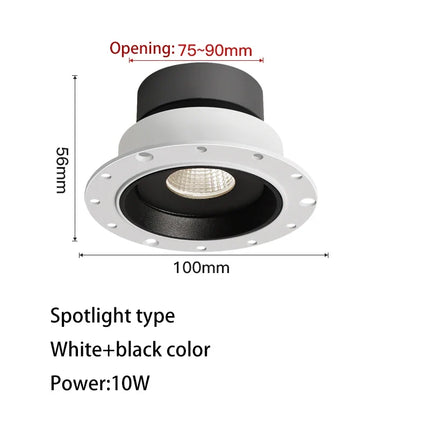 Spot LED ultra fin sans cadre anti-éblouissement pour intérieur — LZ4X9T2