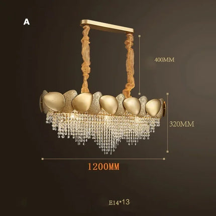 Lustre moderne en cristal avec pampilles et éclairage LED — LZ4X9T