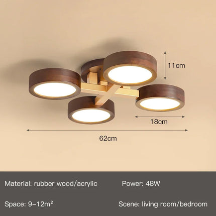 Lustre suspension nordique en bois pour intérieur contemporain — LZ4X9M