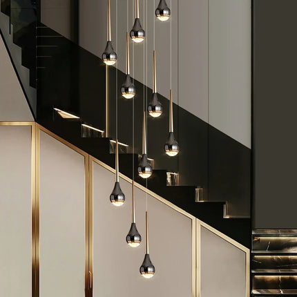 Lustre suspension long nordique creux pour loft, hôtel, appartement — LZ4M9Q2